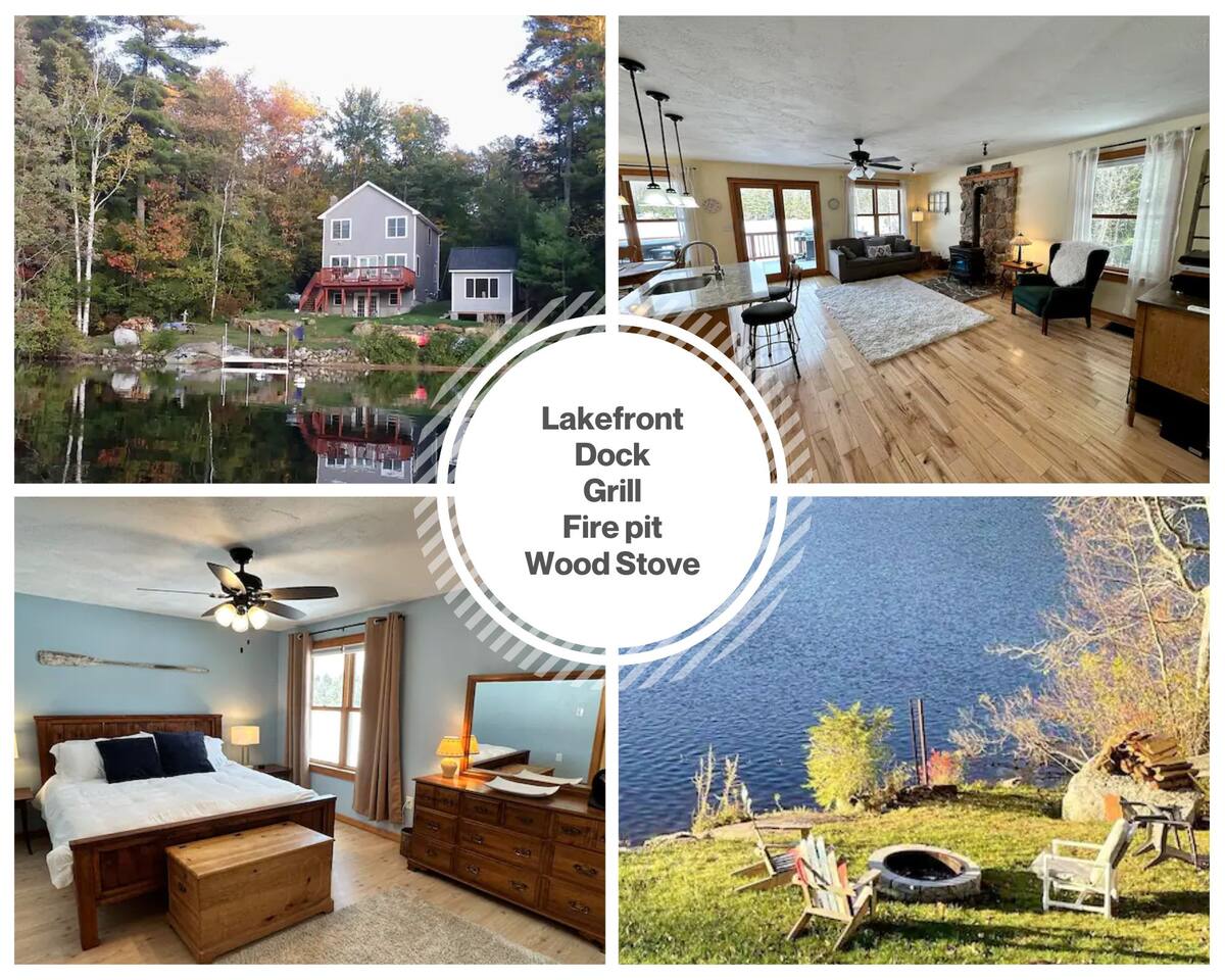 Epsom Lakefrnt Escape~Dock~Grill~Firepit-Woodstove