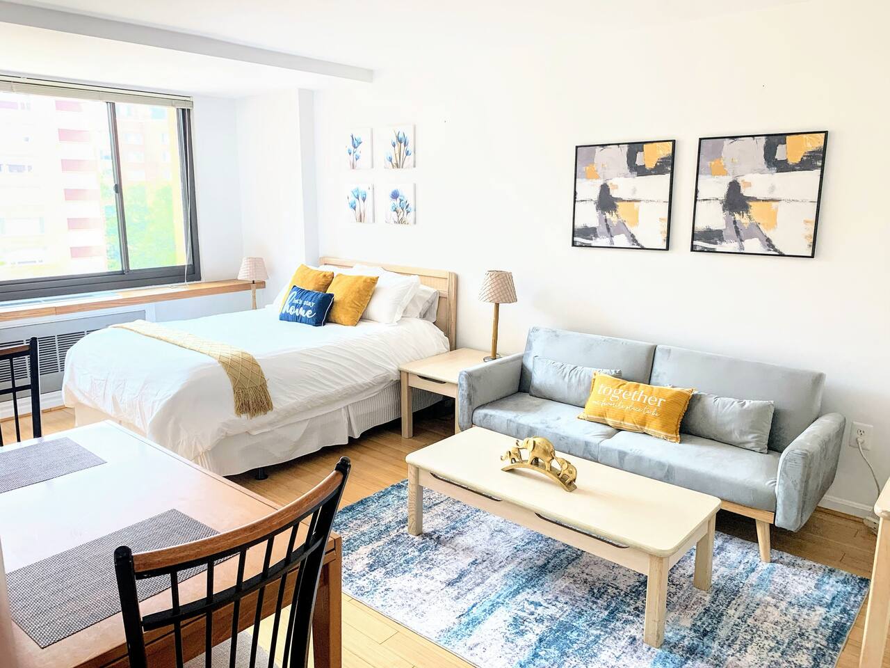 *New* Sunlit Studio w/ Pool, Gym, DC Access