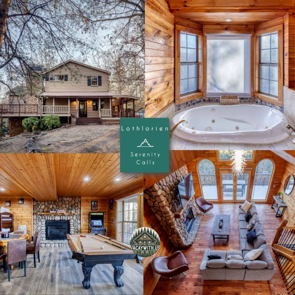 🌟Gorgeous 6BR Cabin w/Spa🛁, Firepit🪵, Arcade🕹& Mountain View ⛰