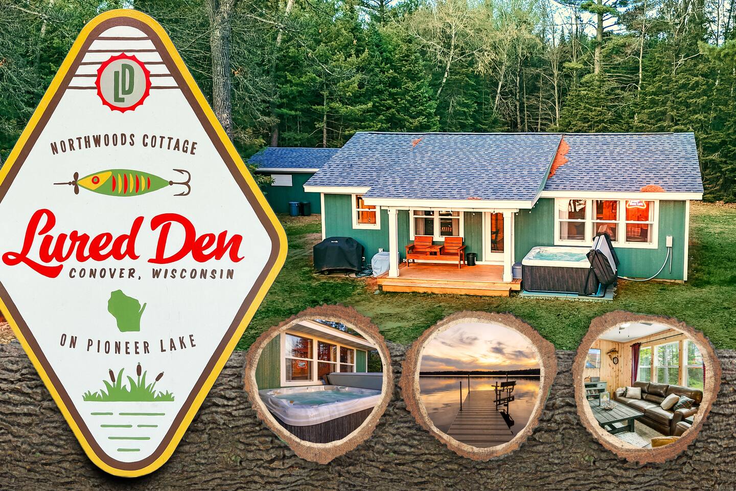 Lured Den - Private Lake Cottage - HOT TUB