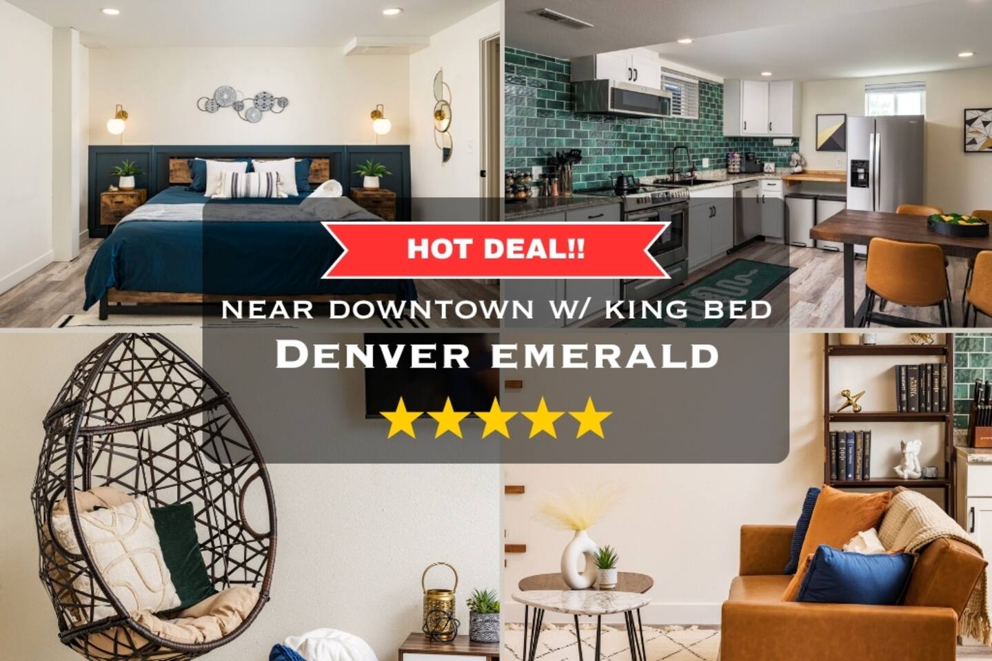 King Bed 1BR Garden Suite Near RiNo