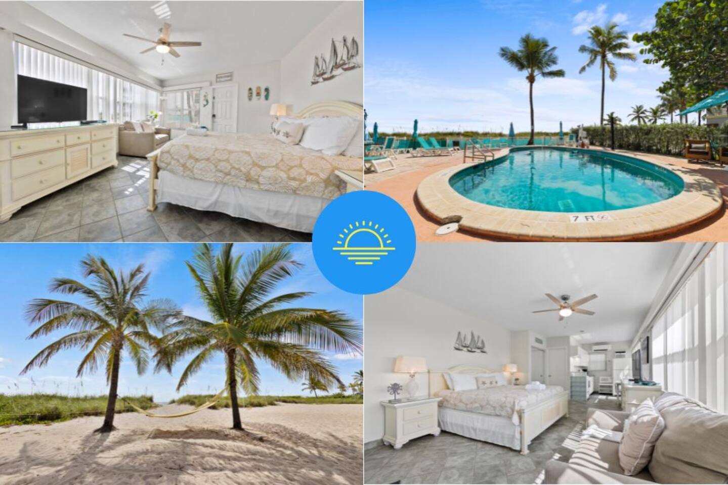 Beachfront with views, grill, pool & parking