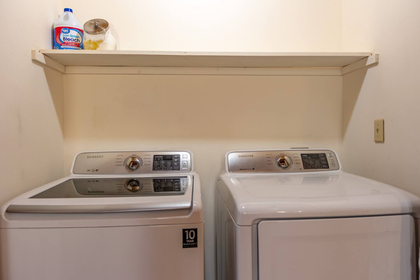 Brand new modern laundry machines located in the bathroom area. We provide detergent and dryer sheets free of charge.