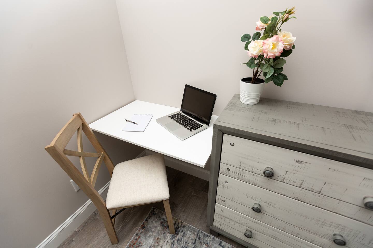 1st floor folding office desk. Computer is not provided.