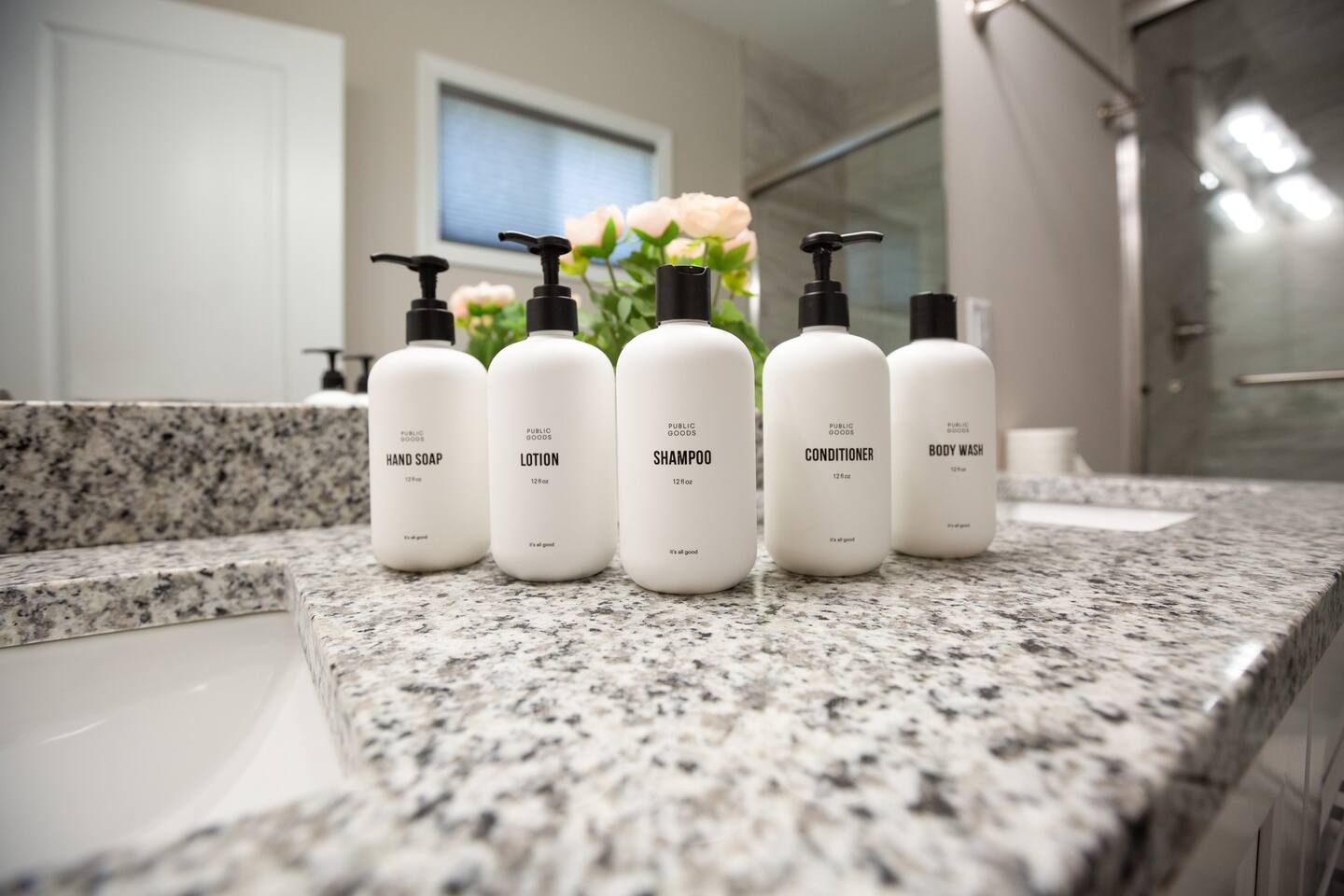 Provided bathroom essentials.