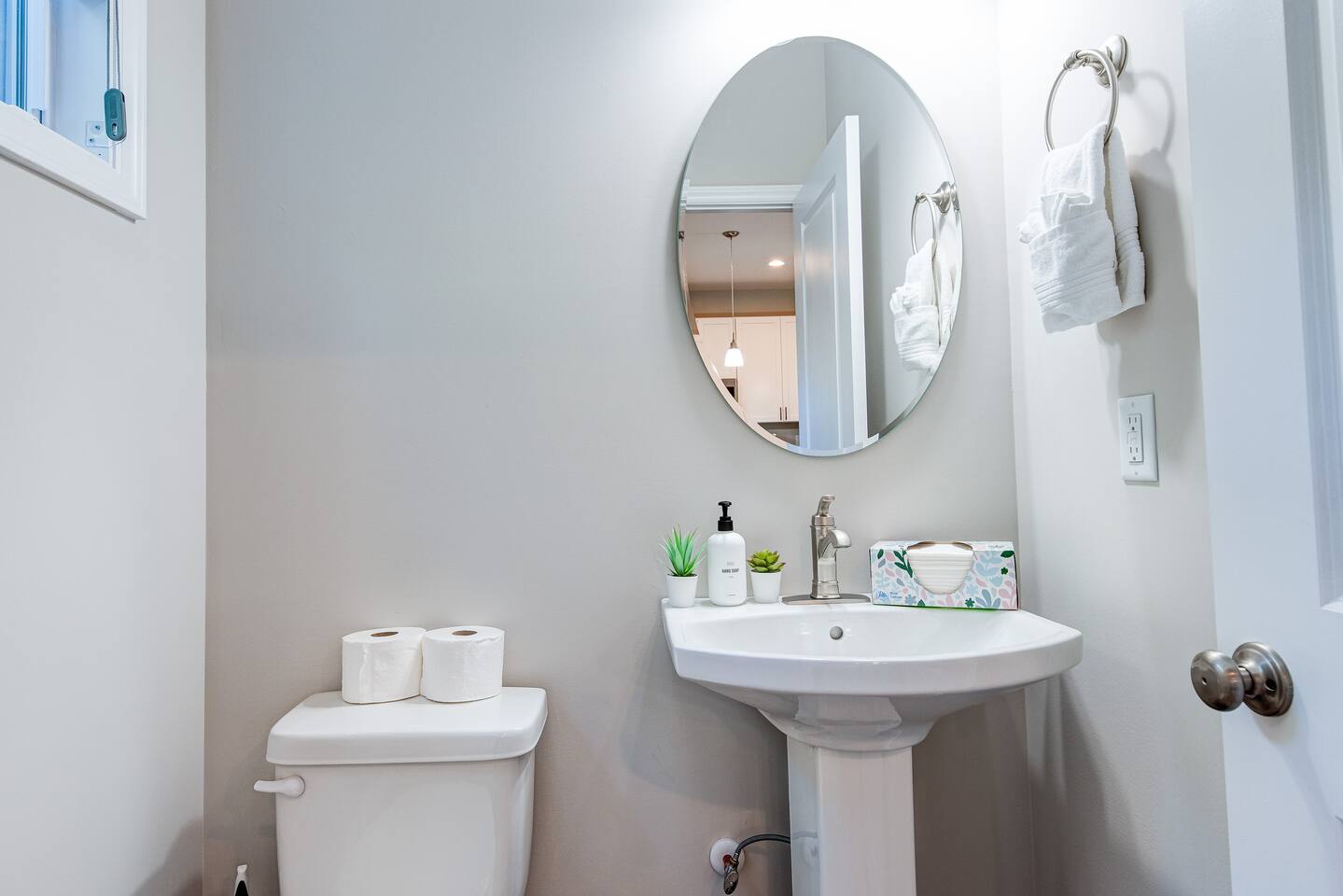First floor, half bathroom.