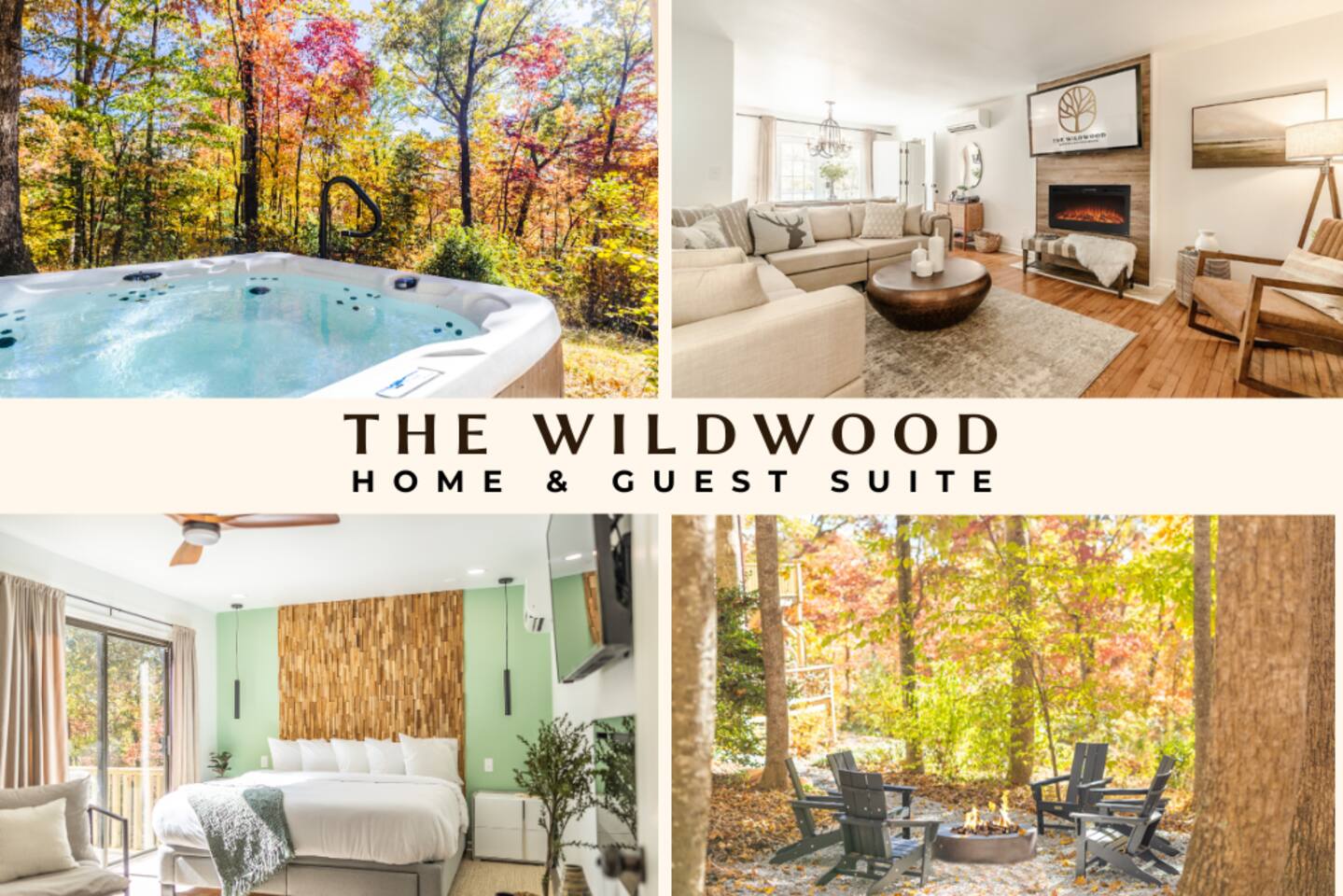 Elegant Forest Hideaway | 2 Homes+Hot Tub+Firepit