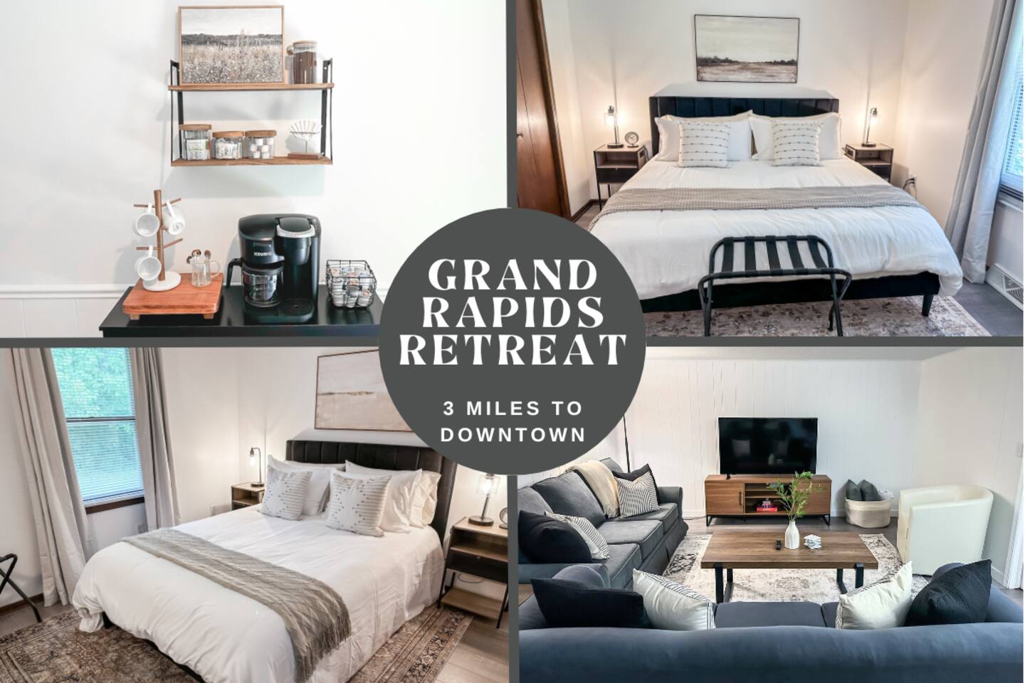 GR Modern 2BR Retreat - 3 Miles to Downtown