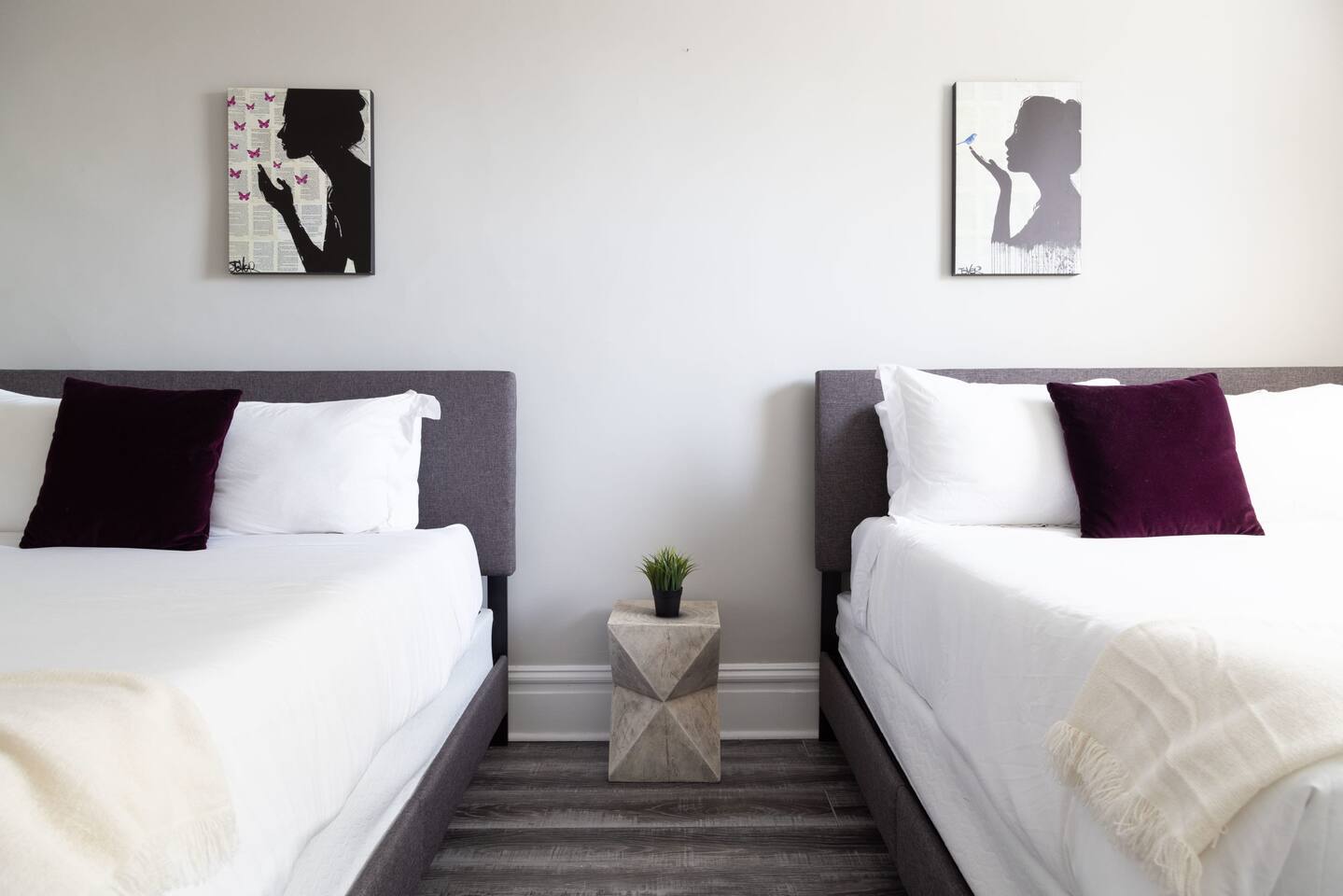 Side by side Queen beds are ready for you to hop in!