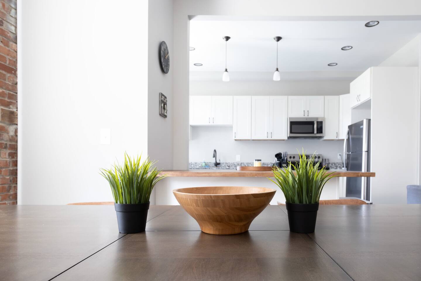The generously sized dining room opens into fully stocked kitchen!