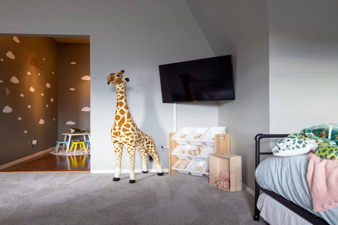 A smart TV and plenty of toys to entertain the littles in the family