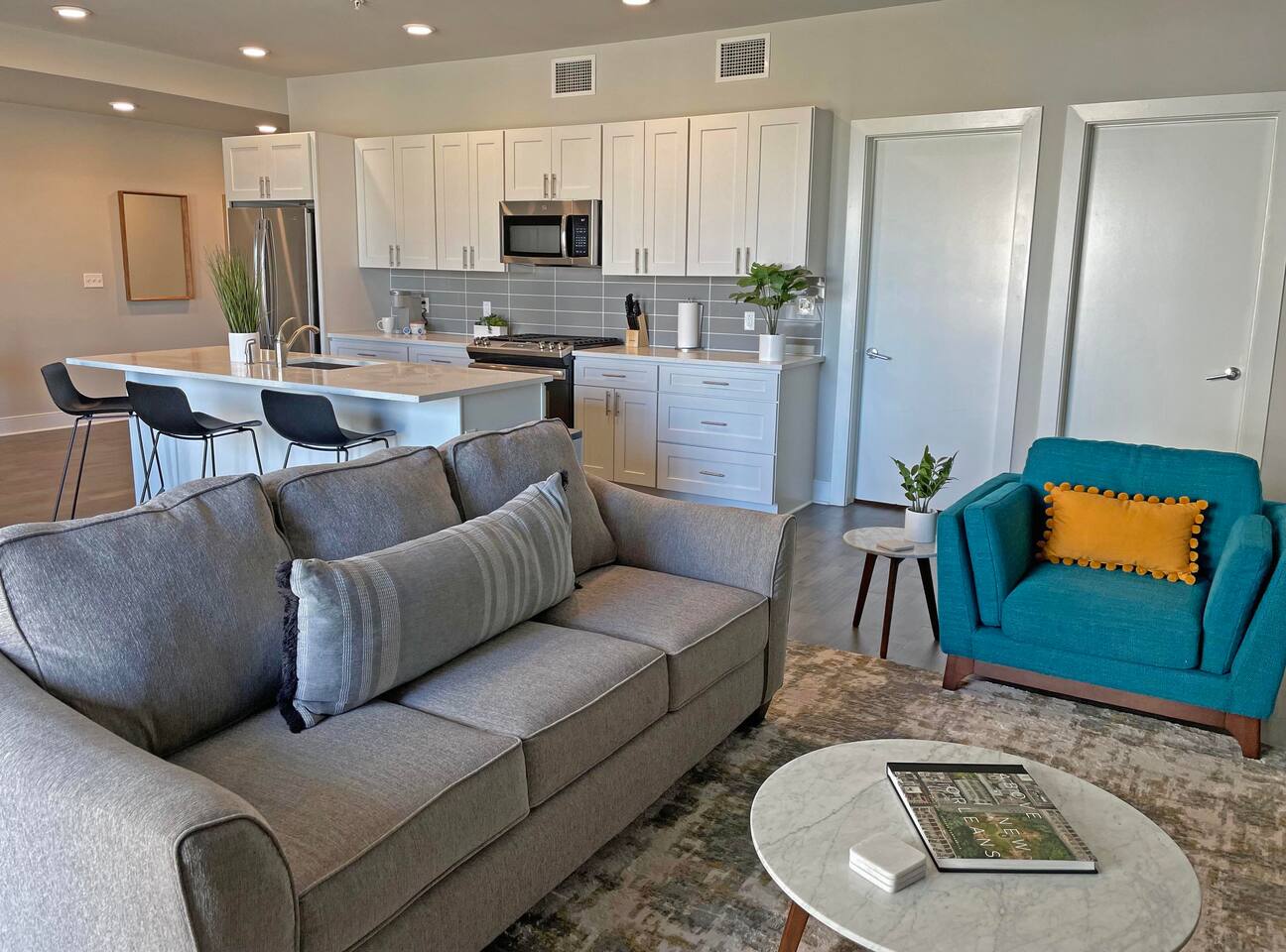 Modern one-bedroom condo with parking and pool