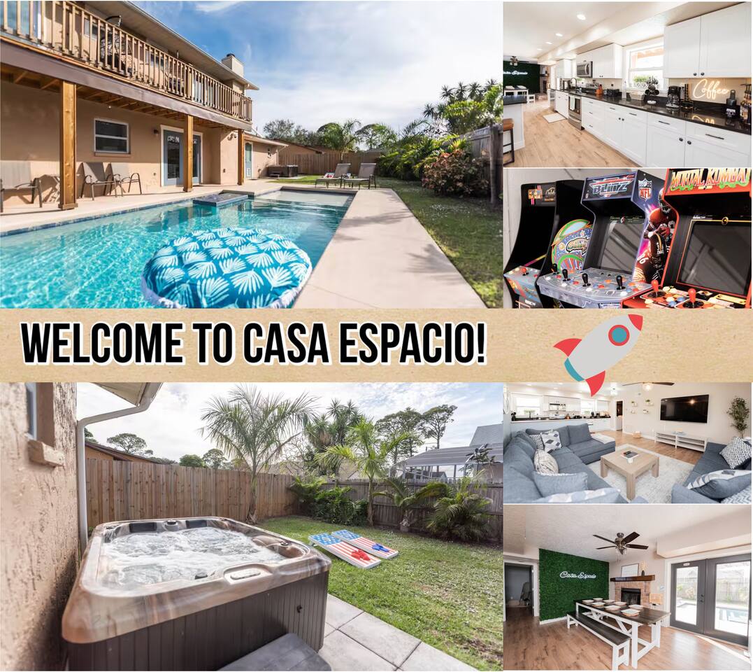 Casa Espacio: Pool, Hot Tub, Arcade, Beach, USSSA
