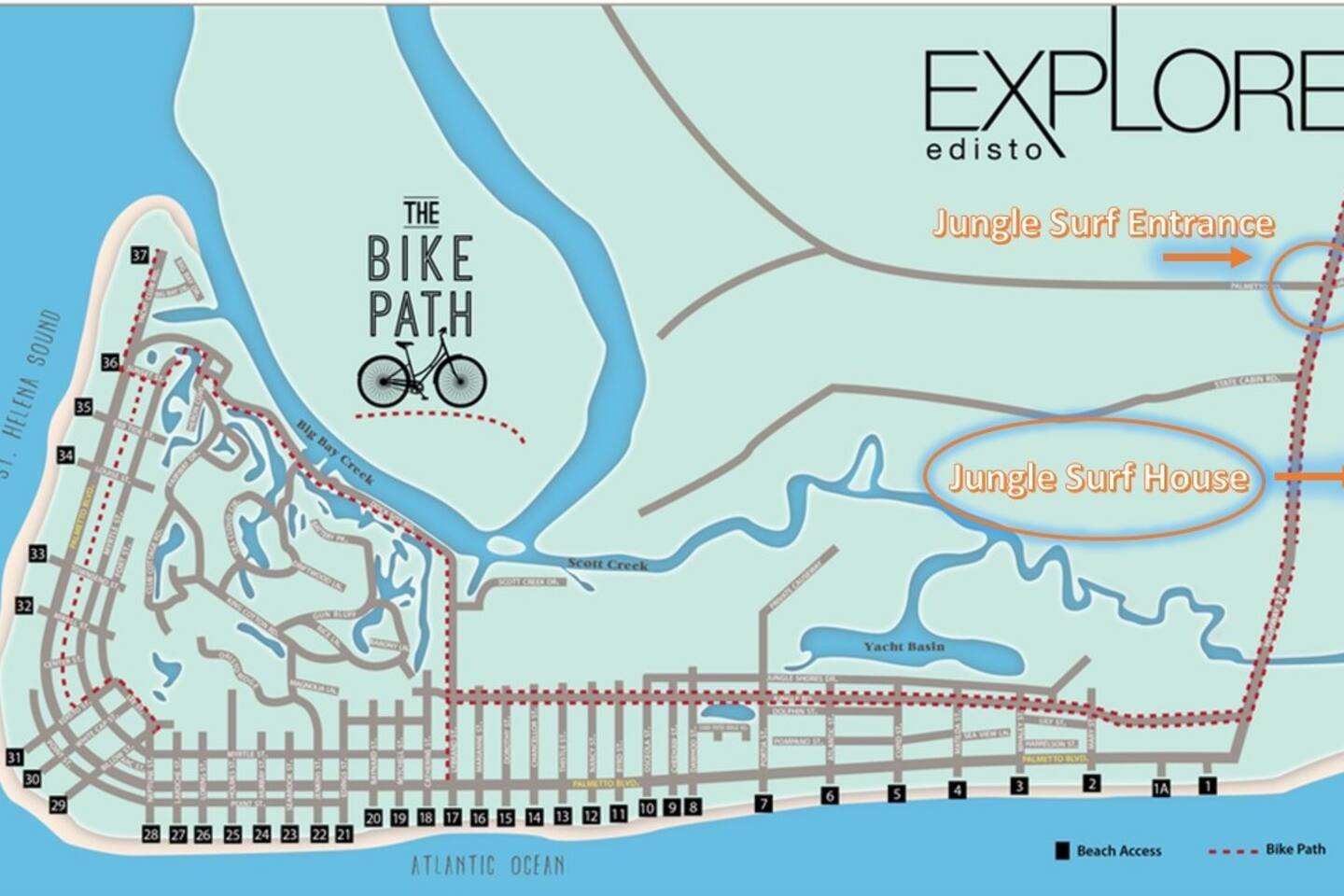 Connect To The Explore Edisto Bike Path Without Even Leaving The Neighborhood.

Ride The Entire Beachfront and Point and Back With Designated Bike Lanes