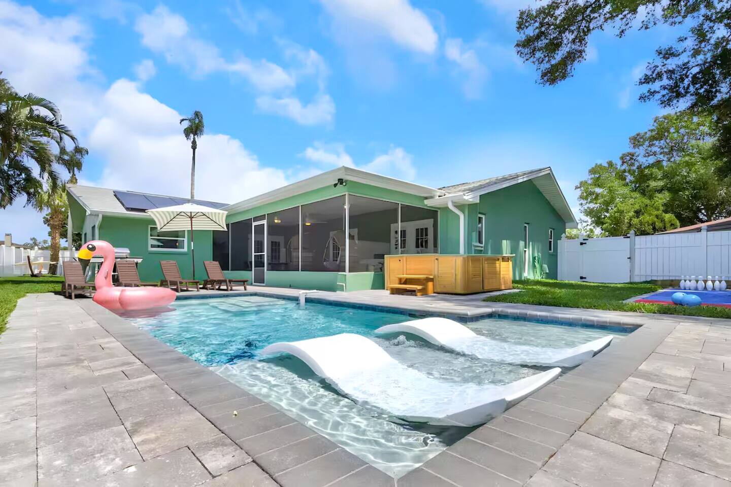 The Flamingo Oasis | Bowling, Heated Pool, Hot Tub