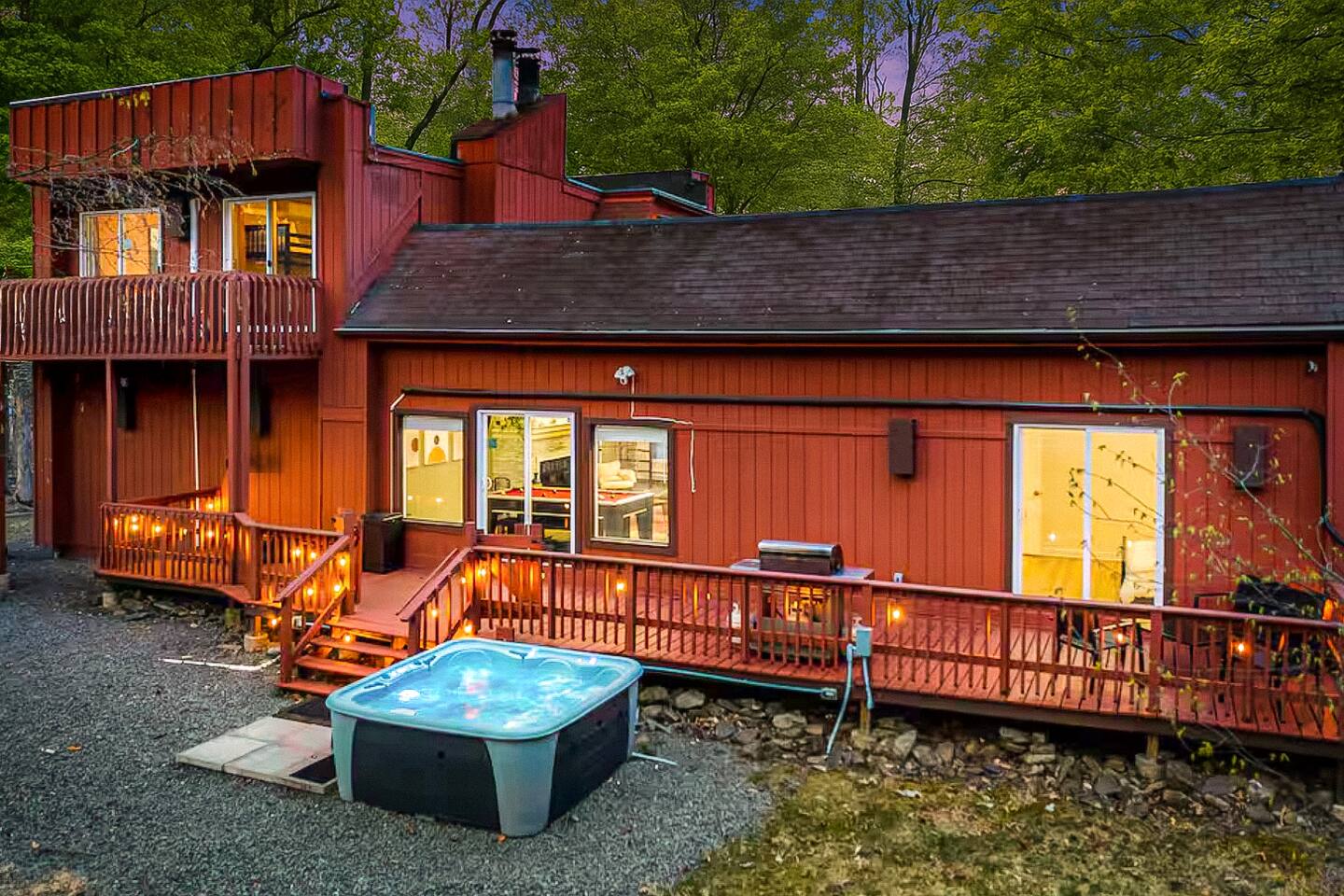 Hot Tub, Fire Pit | Creekside Poconos Retreat