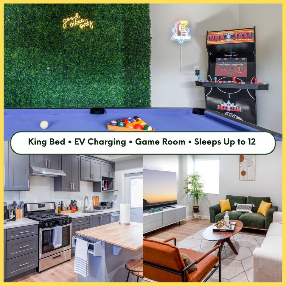 Charming Disneyland Retreat, Sleeps 12 wGame Room, Pool Table, King Bed & EV-Friendly