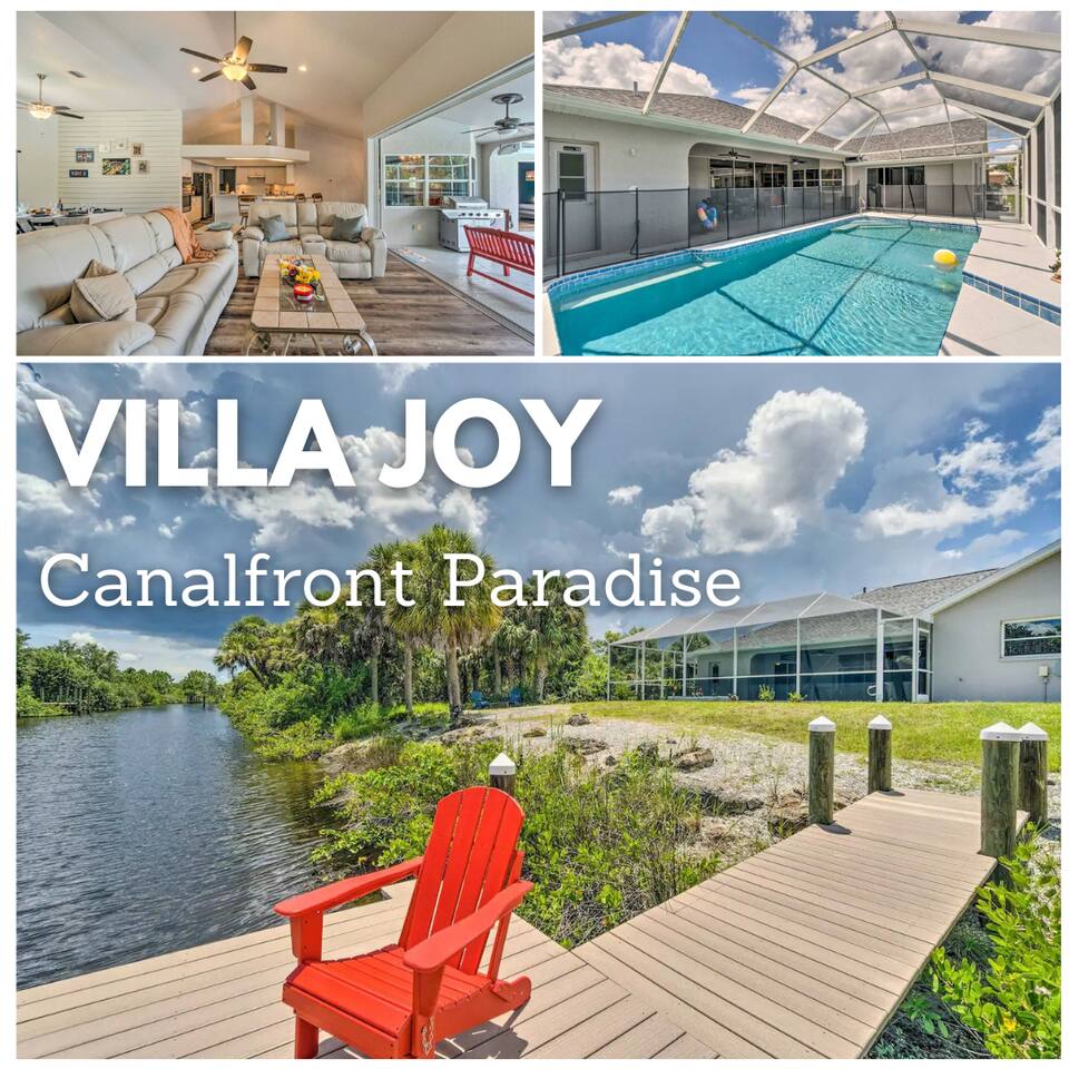 Villa Joy | Heated Pool • Canal Front • Dock