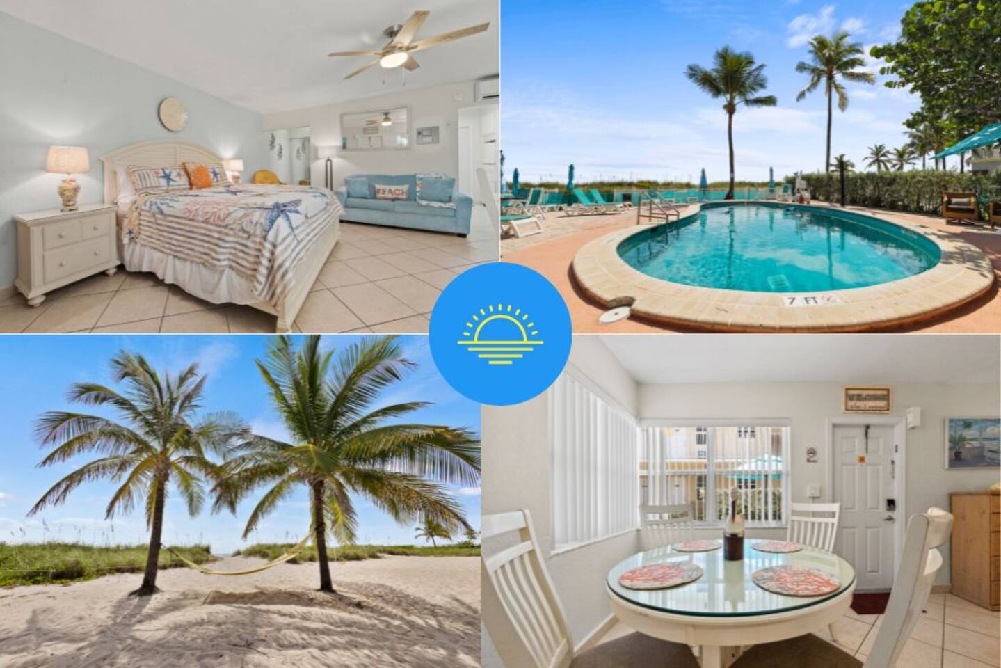 Beachfront-beach access, pool and free parking