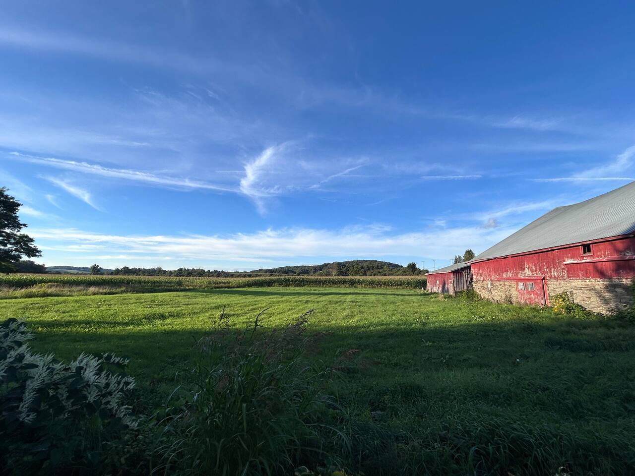 View of our neighbor's farm from the deck of the Barnhouse in the fall