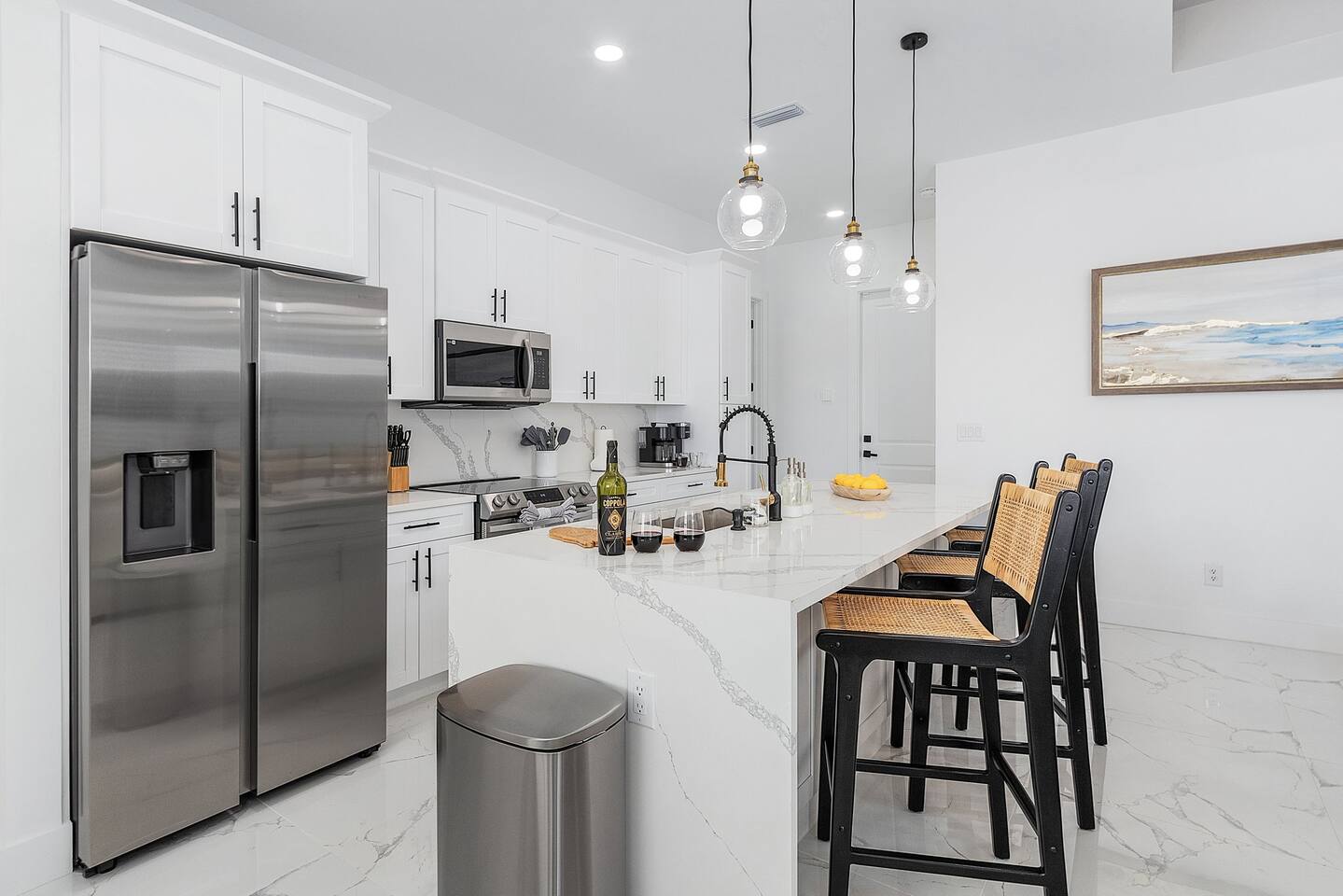 Fully equipped modern kitchen with designer finishes