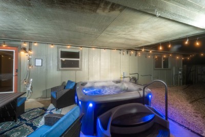 Don't forget your bathing suits so you can enjoy the relaxing and steamy hot tub!