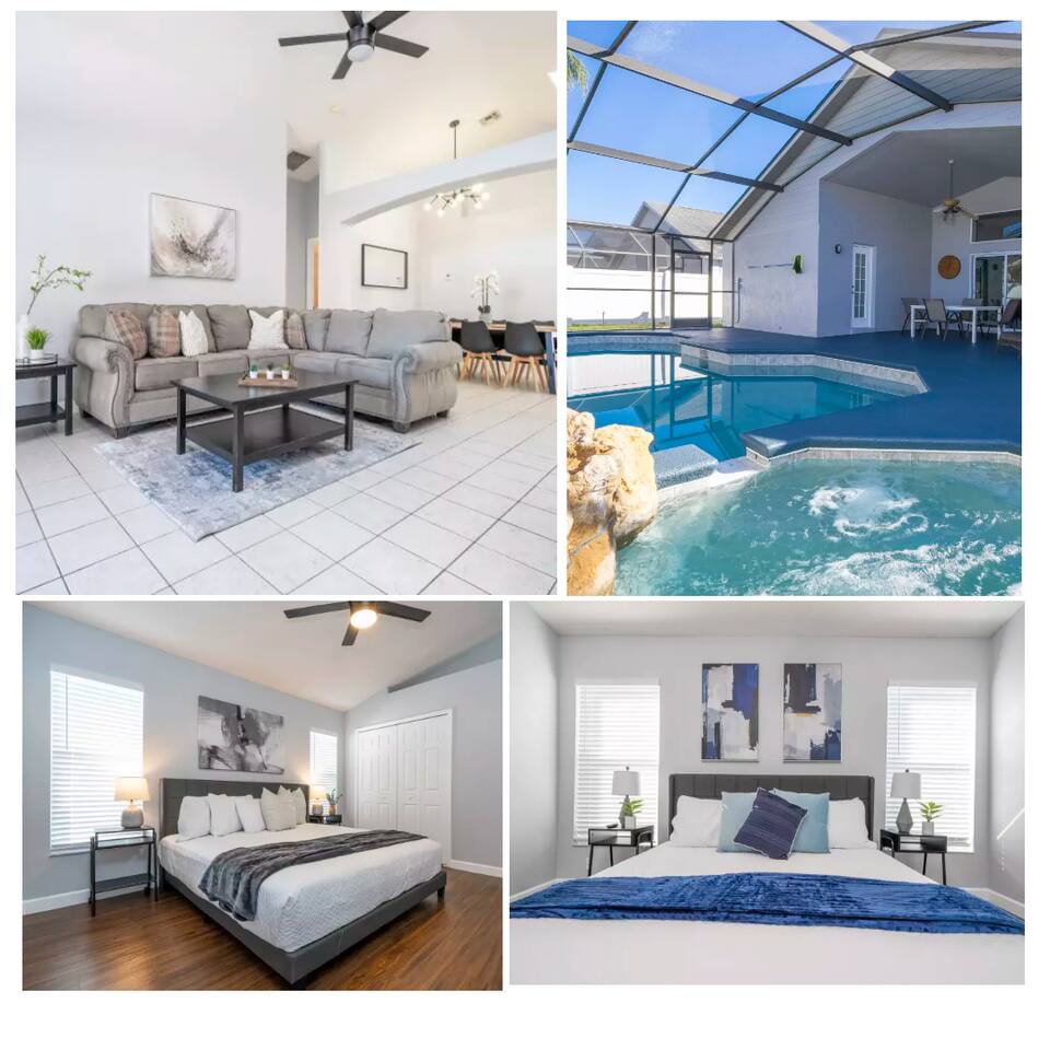 4 Miles to Disney! Private pool -5 Bedroom Home