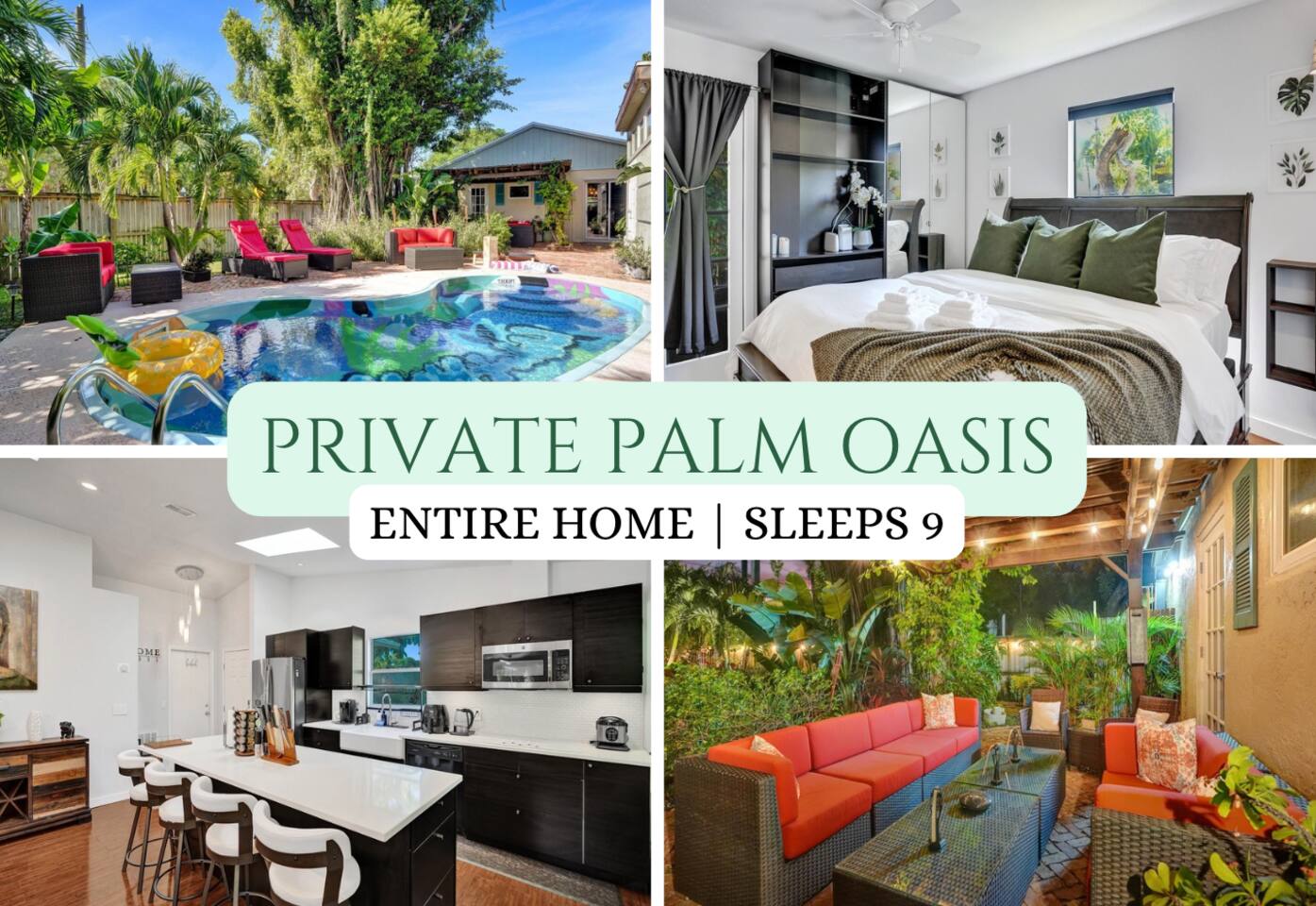 Tropical 3BR Retreat w/Pool Near Beach&Downtown