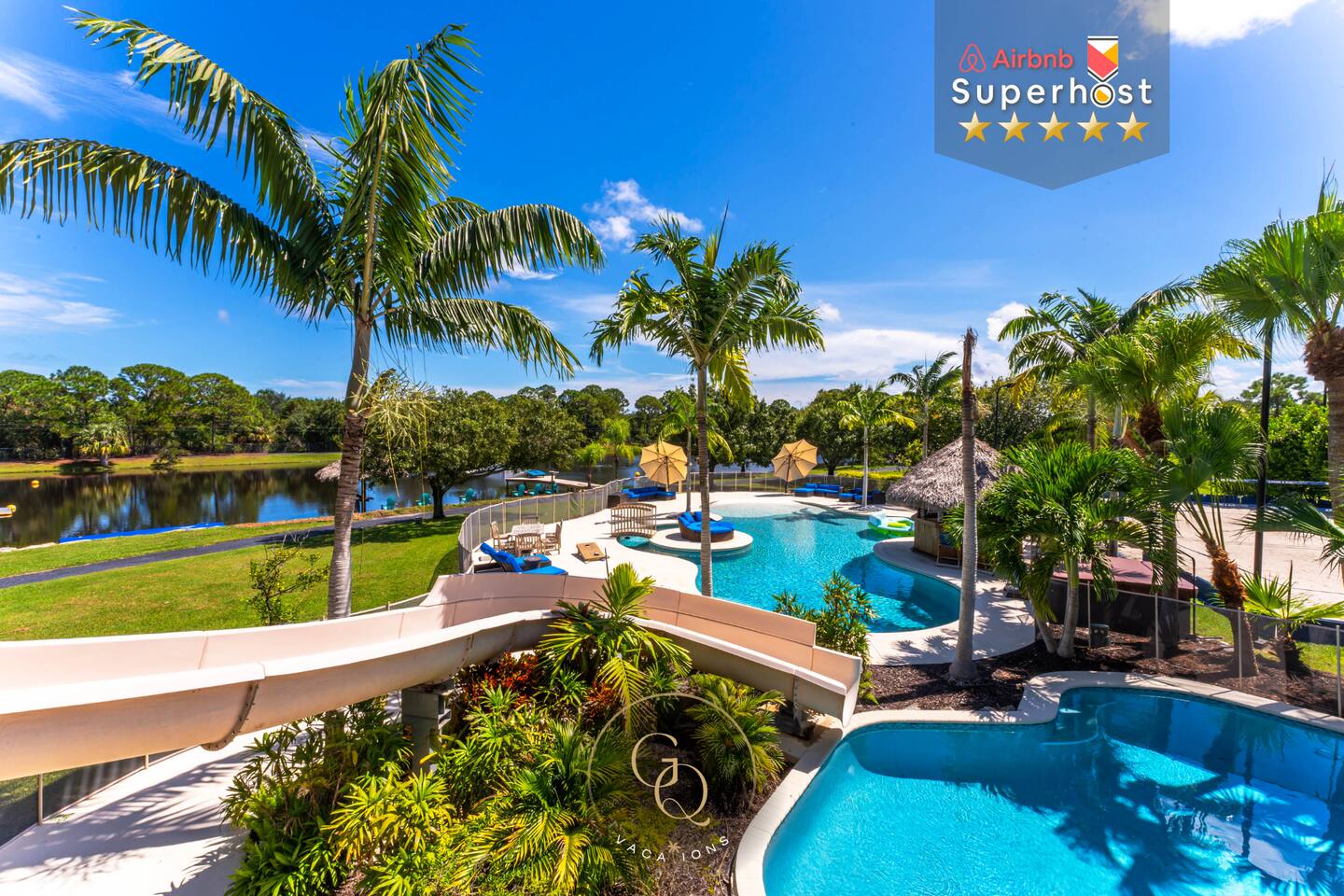 2 Home Sport Complex W/ Private Lake & Theater!