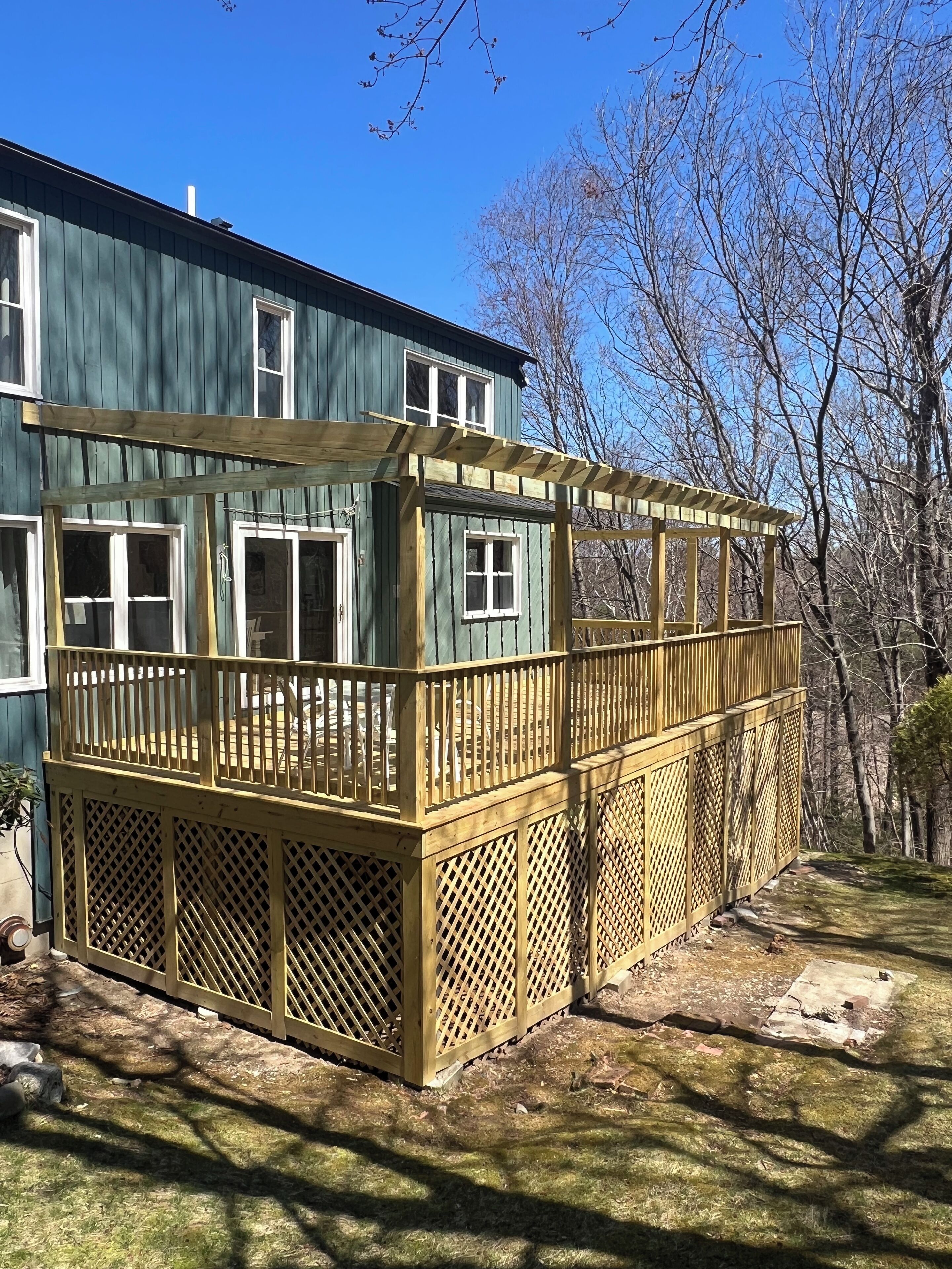 Enjoy the serenity of the outdoors on the new deck.