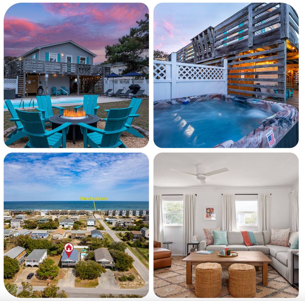 Remodel! Walk to beach. Heated pool & hot tub.