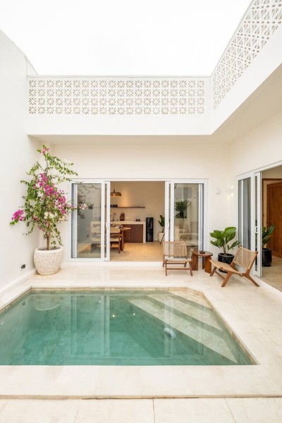 Tropical 2BR Villa at Berawa Canggu I Pool I Enclosed living room in Bali, ID