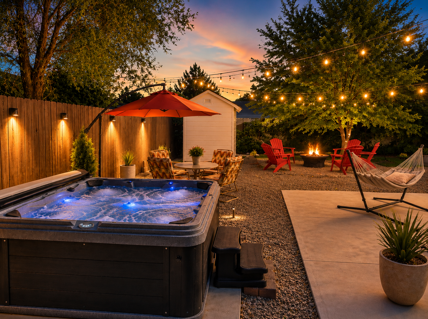 Cheerful Urban Oasis w/Hot Tub, BBQ, & Firepit!