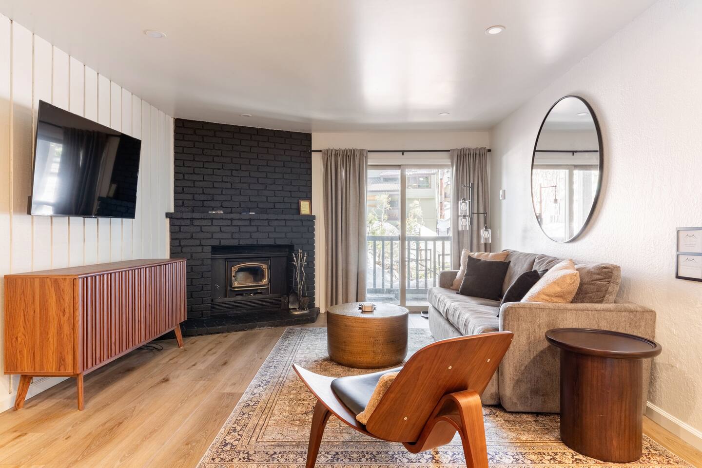 Steps to Canyon | Mid-Century Condo + Fireplace
