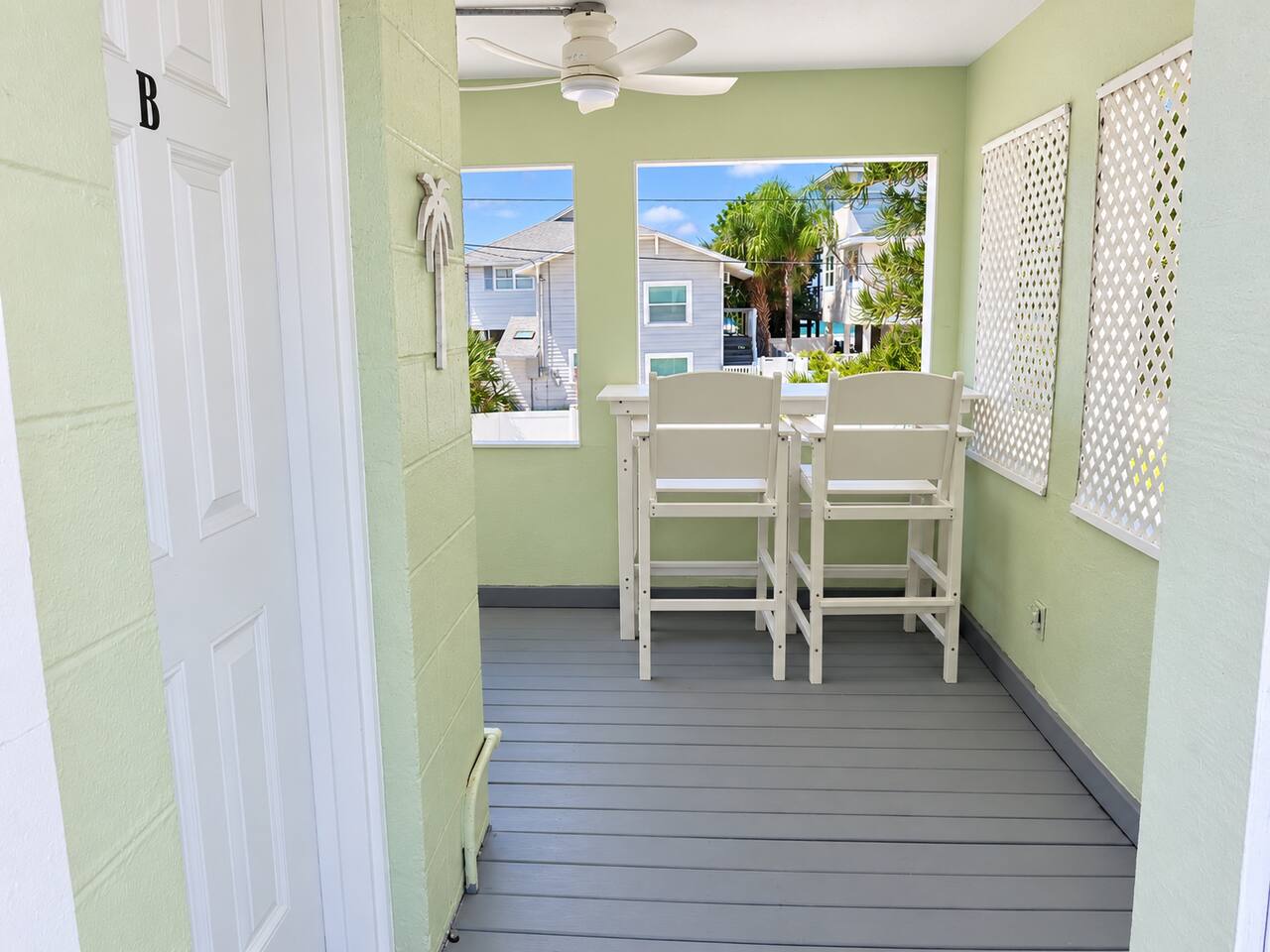 Private balcony with seating