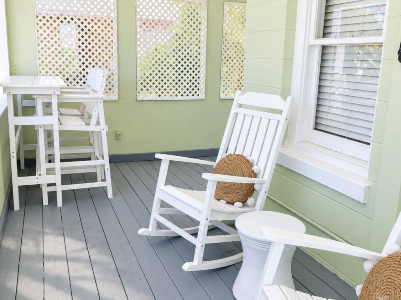 Private balcony with seating