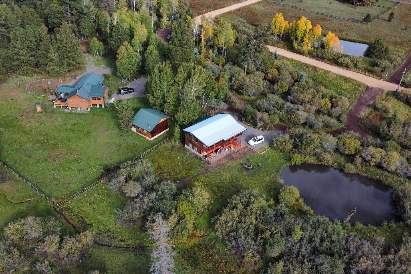 3 Cabins, Sleeps 20, Private Pond, 2 Acres