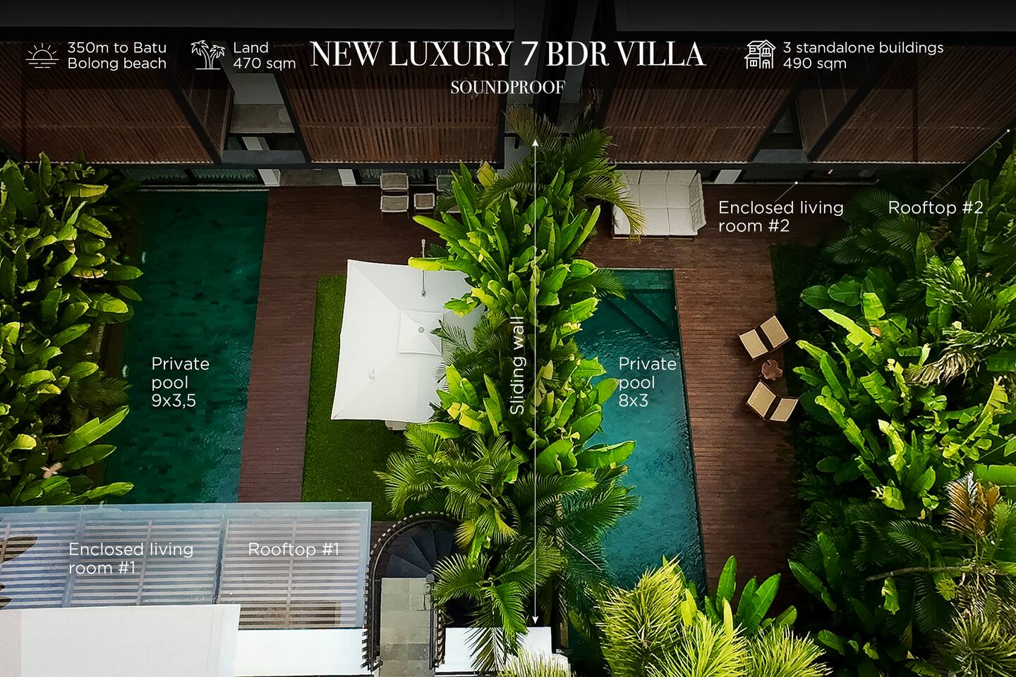 NEW! 7BR Lux BEACH villa/16pax/Batu Bolong, Canggu