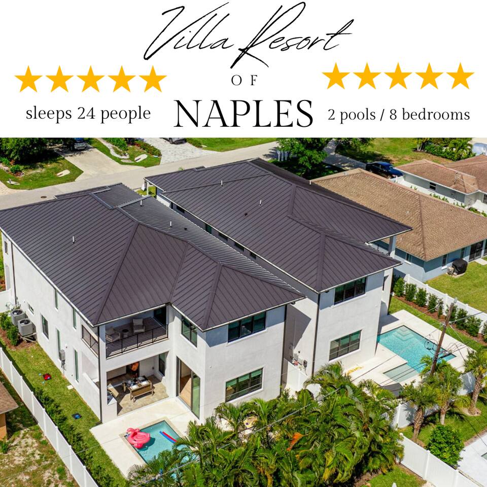 *Villa Lux Resort* Slp 20 | 8BR|2Villas|Bike2Beach