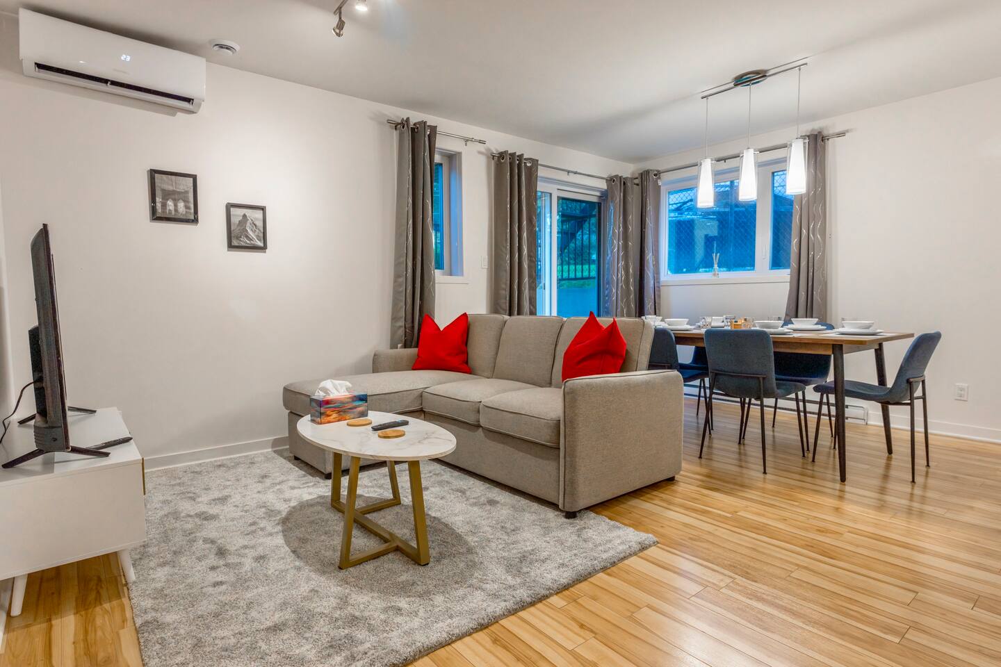 New Condo 3BR  4beds AC WiFi Free Parking.