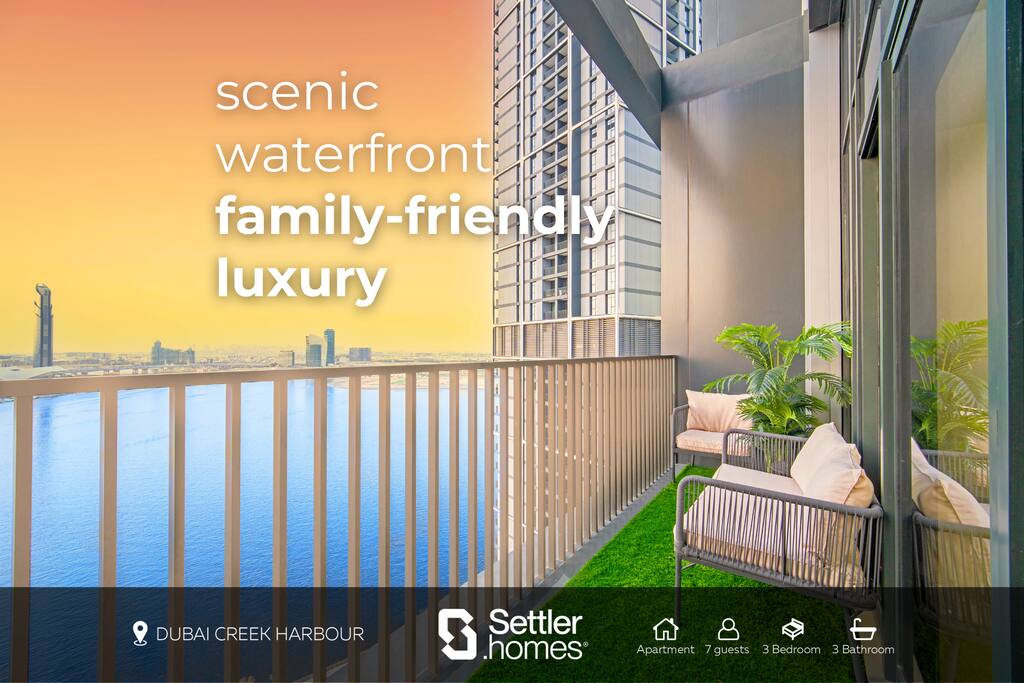19th Fl Waterfront | 3BR+M | 5min to Creek Marina