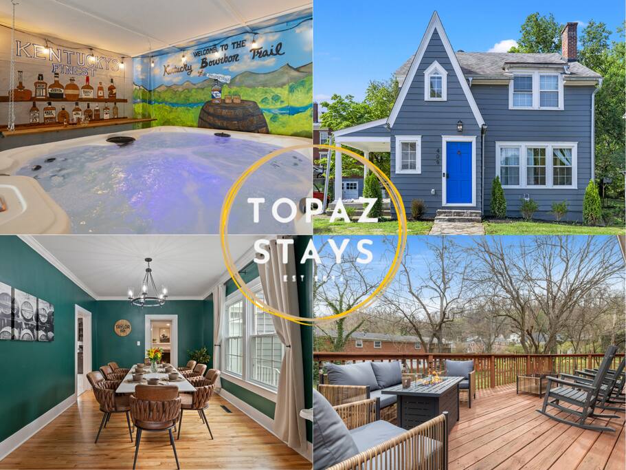 Hot Tub, Games Firepit Historic Luxe Bourbon Trail