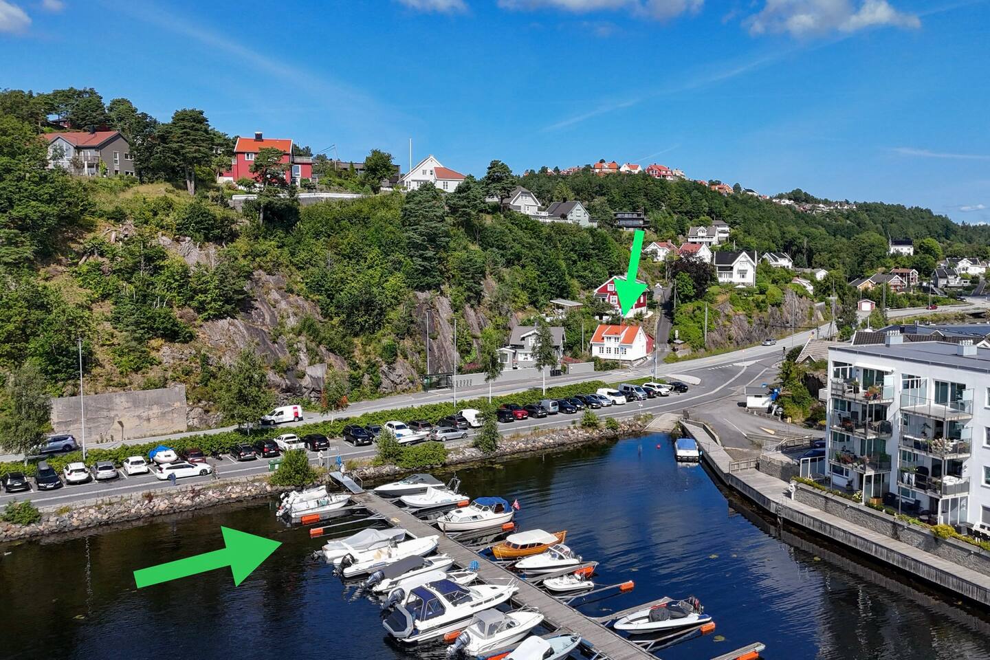 Moderne sørlands hus med båt i Arendal!