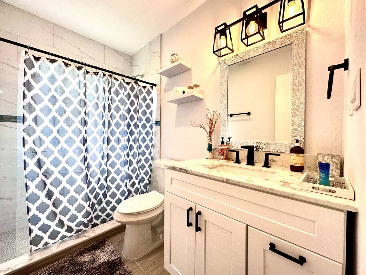 Updated bathroom with vanity