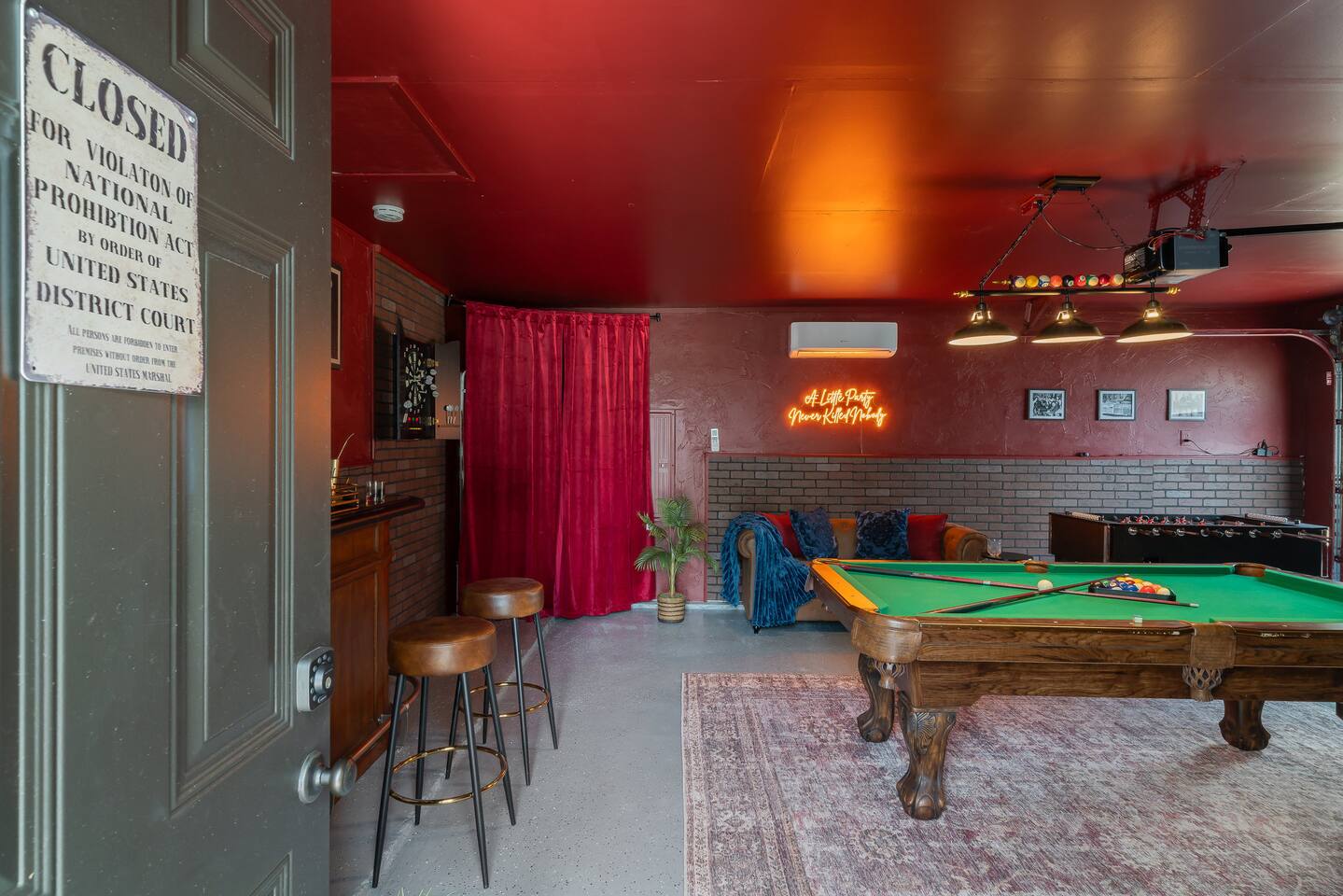 Gatsby~Gameroom~Speakeasy~heated stock tank pool