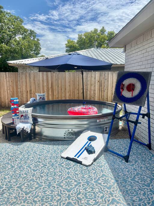 Gatsby~Gameroom~Speakeasy~heated stock tank pool