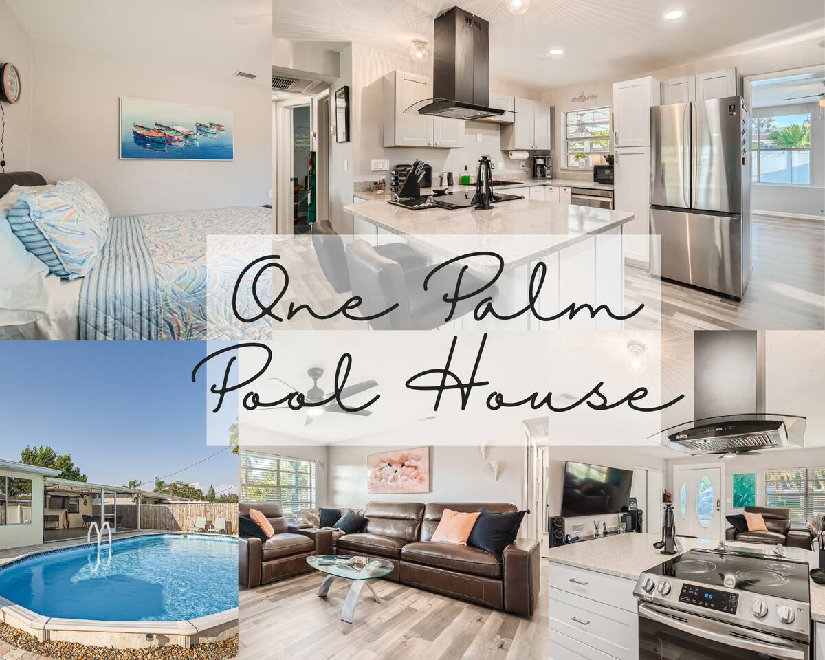 ONE PALM- Pool House Close to the Beach!