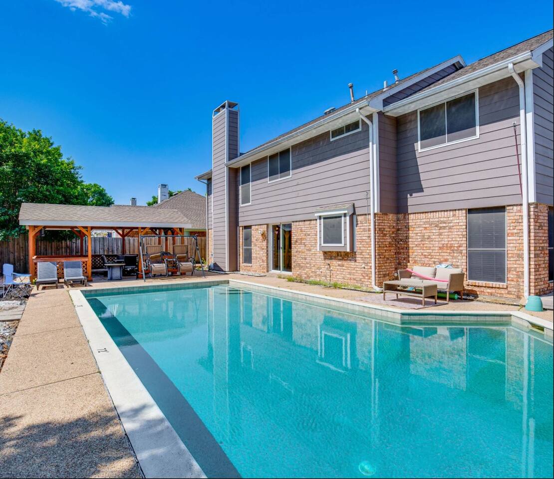 5BR House - Private  pool Near Stadium & DFW