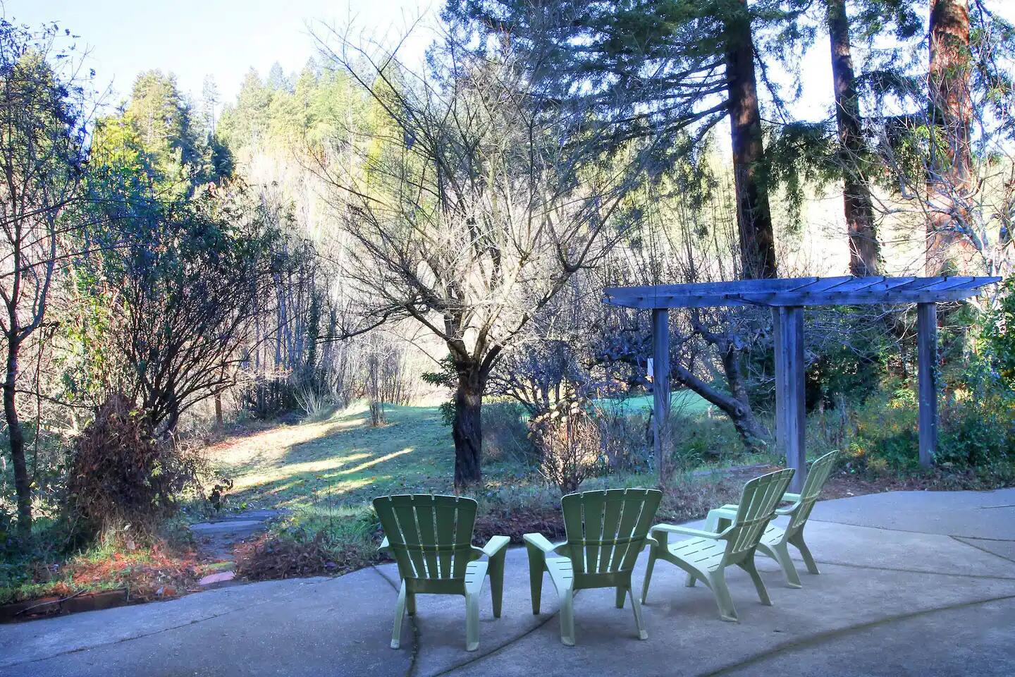 Sip your morning coffee in the garden chairs, where the peaceful ambiance sets the tone for a perfect day.
