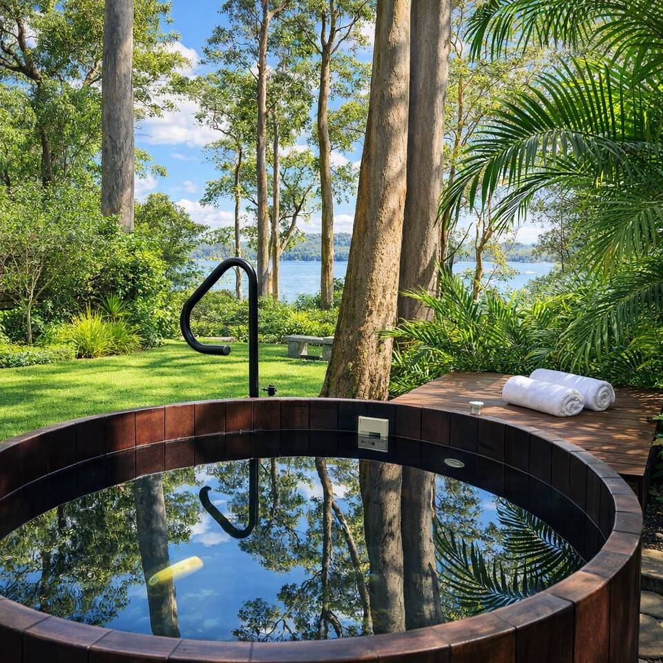 Garden Escape with Hot Tub and Stunning Water View